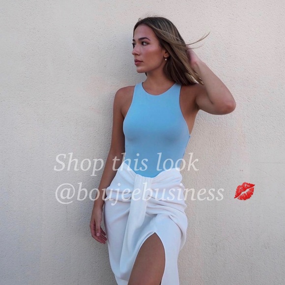 ZARA BNWT Light Blue Halterneck Bodysuit - Picture 4 of 16